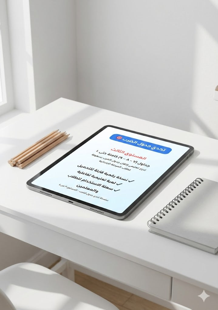 تحدي جدول الضرب – المستوى الثالث | جداول 7–8–9 + اختبار 15 سؤال