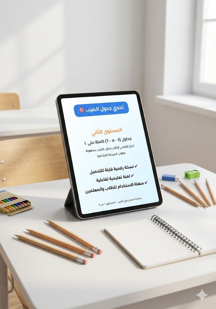 تحدي جدول الضرب – المستوى الثاني | جداول 4–5–6 + اختبار ذاتي 15 سؤال