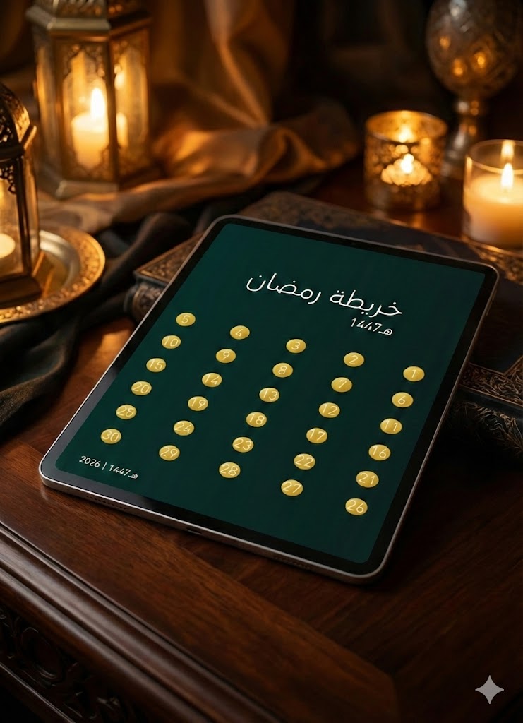 بلنر رمضان رقمي 1447 هـ | منظم عبادات تفاعلي + خطة ختمة القرآن + تتبع يومي وأسبوعي