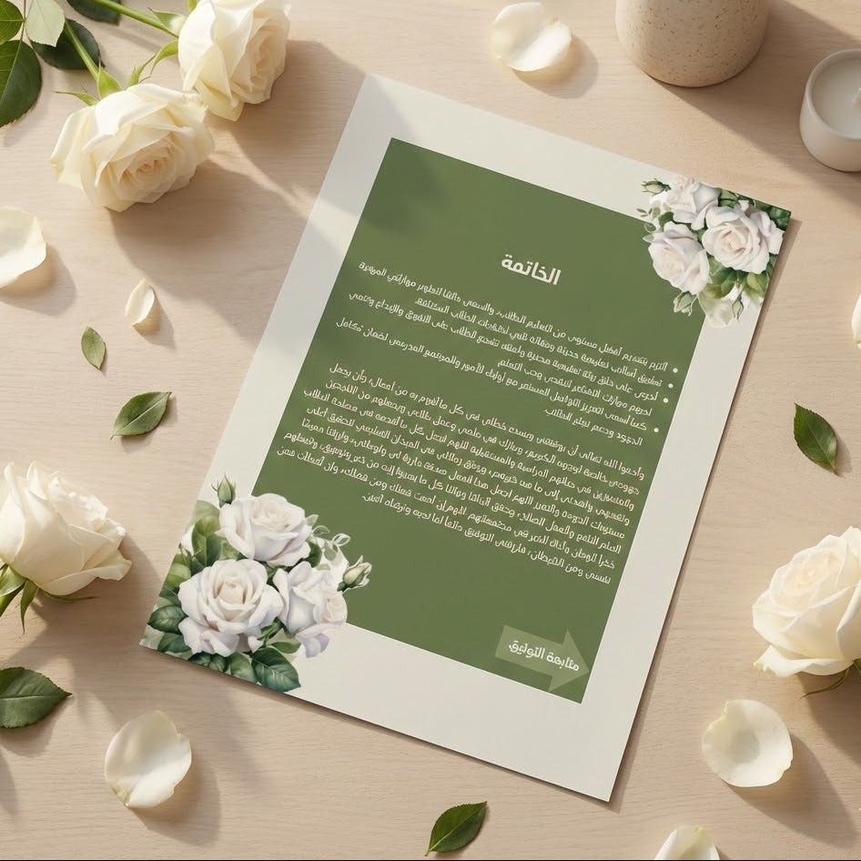 ملف إنجاز معلمة جاهز وقابل للتعديل | تصميم أنيق بكانفا