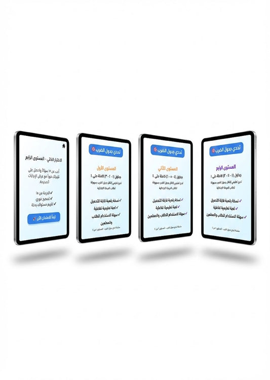 تحدي جدول الضرب – المستوى الرابع | جداول 10–11–12 + اختبار شامل 15 سؤال
