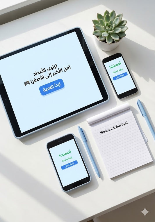 باقة 10 ألعاب رياضيات الصف الأول الابتدائي – نسخة جاهزة للاستخدام (ملف رقمي فقط)