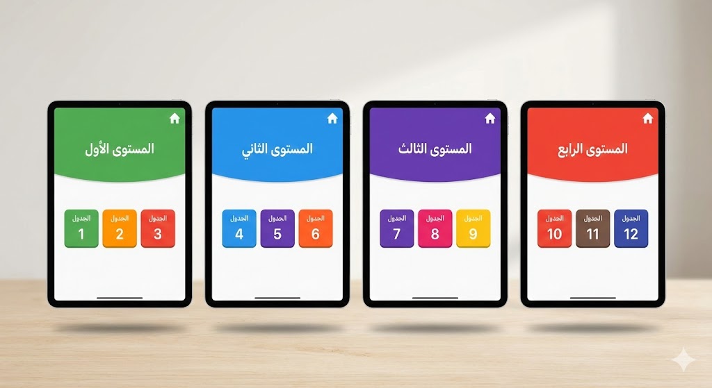 باقة تحدي جدول الضرب الكاملة | اربع مستويات + 4 اختبارات (60 سؤال) ملف رقمي